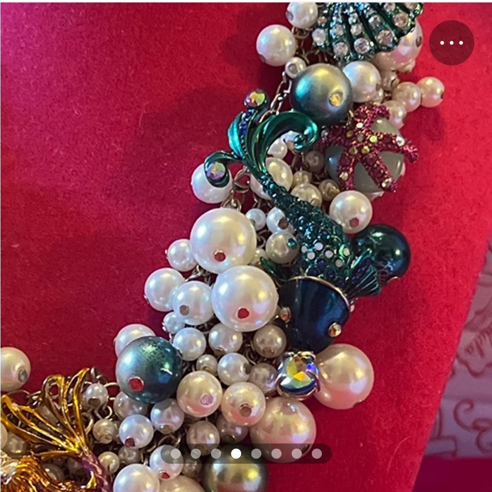 *Sold On The Bay Betsey Johnson Glitter Reef Mermaid Nautical Necklace - Picture 6 of 8